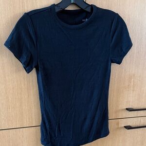 NUUDS Slinky Rib Short Sleeve T Shirt Black Color Womens size Small